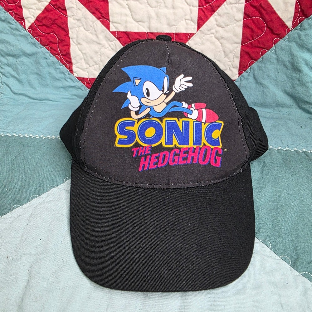 Sonic the Hedgehog Black Snapback Baseball Hat SEGA Concept One YOUTH OSFM